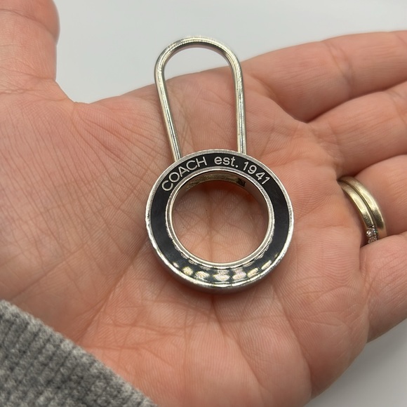 COACH Enamel Black Silver Keychain/Purse Charm New - Picture 4 of 4
